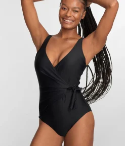 The Slimming Plunge Side-Tie One-Piece
