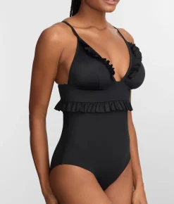 The Slimming Ruffle Plunge One-Piece