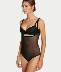 Tulle Open Bust Bodysuit
