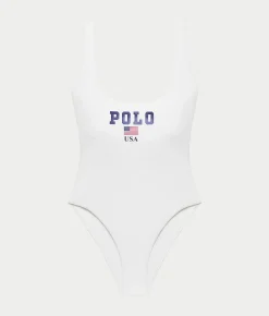 USA Logo Scoop Tank One-Piece Swimsuit