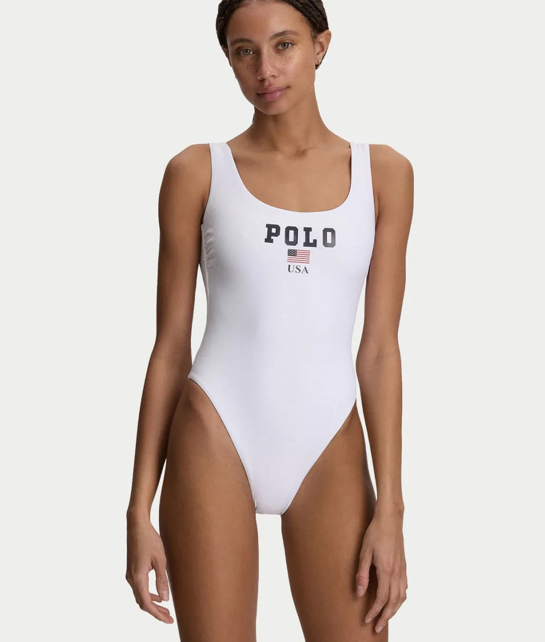 USA Logo Scoop Tank One-Piece Swimsuit