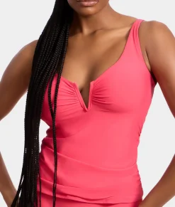 V Front Underwire Tankini Top