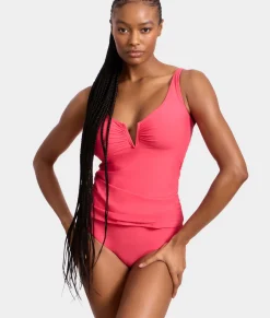V Front Underwire Tankini Top