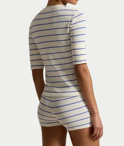 Waffle Knit Henley Shorts Set