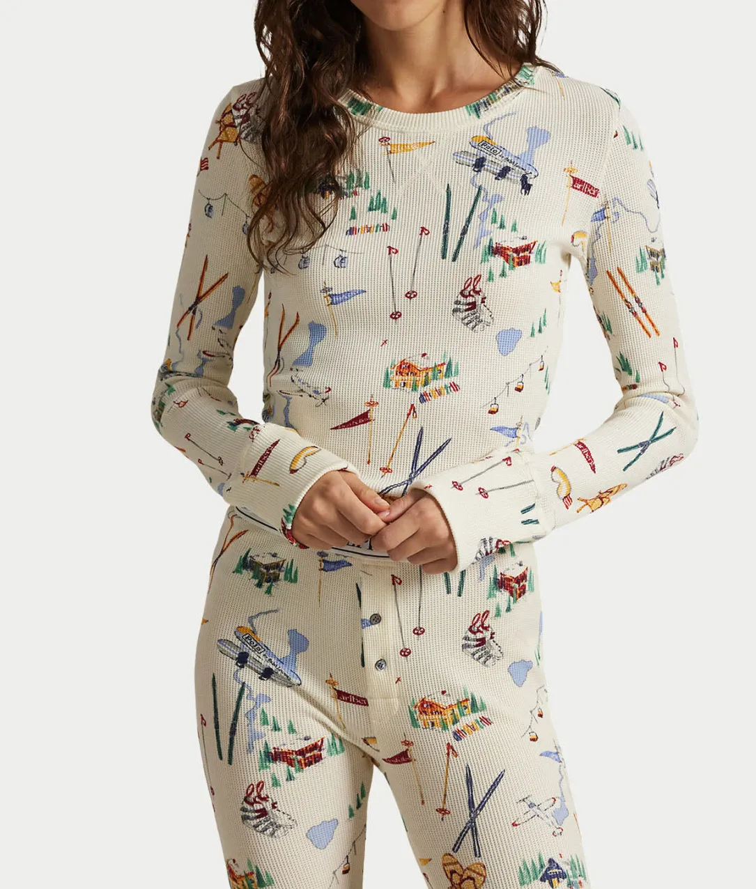 Waffle Knit Jogger Pajama Set