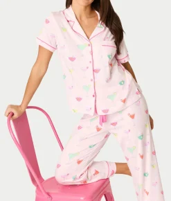 Whimsy Sip Happens Cropped Pajama Set