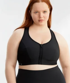 Zip-Up Front-Close Wire-Free Sports Bra