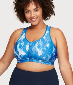 Zip-Up Front-Close Wire-Free Sports Bra